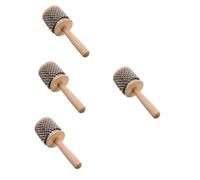 SUPVOX 4 Pezzi Cabasa Strumento Musicale Portatile Legno per Strumento Percussione per Sviluppo Musicale Facile da Trasportare e Resistente per Giochi e Feste