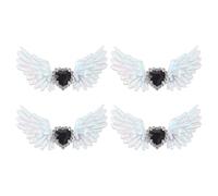 SUPVOX 4 Pezzi Clip per Scarpe Strass Argento, Decorazioni Gotiche con Motivo Angelico per Scarpe e Sandali, Accessori Fai da Te per Feste e Uso Quotidiano