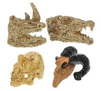 SUPVOX 4 Pezzi Di Teschio Di Animale Simulato Decorazione Da Parete In Miniatura Per Bambola Scheletro Giocattolo Decorazioni Ossa Piccole Teste Di Teschio Halloween Piccoli
