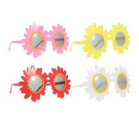 SUPVOX 4 Pezzi Occhiali da Sole Girasole Divertenti per Feste, Accessori Cosplay Leggeri e Resistenti, Occhiali da Festa Colorati Rosso Giallo Bianco Rosa per Eventi e Foto Scherzose