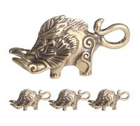 SUPVOX 4 Pezzi Portachiavi Decorativi in Ottone a Forma di Cinghiale Vintage, Ciondoli Artigianali Fai da Te, Accessori Chiave Compatti per Uso Quotidiano e Decorazione da Appendere