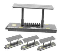 SUPVOX 4 Pezzi Stazione Ferroviaria Miniatura Piattaforma per Accessori Decorativi per Ferroviari Facile Assemblaggio e Interattivo