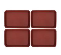 SUPVOX 4 Pezzi Vassoio Rettangolare per Raccolta Acqua per Sottovasi in Plastica Color Mattone, 34,5x24x3cm, Design Liscio e Funzionale per Piante Verdi da Interno e Spazi Esterni