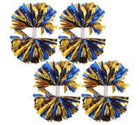SUPVOX 4 Pompon da Cheerleader: Fiori da Cheerleader con Impugnatura a Bastone - stringimani Metallici - Accessori per l'allenamento della Squadra di Danza per Eventi Sportivi e Feste