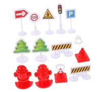 SUPVOX 4 Set Miniature Segnali Stradali in Plastica per Gioco Educativo Segnaletica e Sicurezza Modelli Simulazione Traffico per Imparare Regole e Divertimento