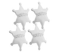 SUPVOX 4 Spille Sceriffo in Esagonale Distintivi Vintage in Metallo Resistente Spille da Bavero Realistiche per Costume Cosplay Halloween e Feste Cowboys