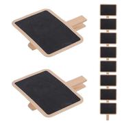 SUPVOX 40 Mini Cartelli in Legno con Clip per Lavagna Cancellabile, Etichette con Messaggio Riutilizzabili per Cucina, Ufficio e Negozi, Morsetti Portatili per Promemoria e Segnaposto