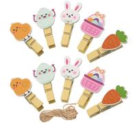 SUPVOX 40 Mini Mollette in Legno a Tema Pasqua Coniglietto e Carota, Piccole Mollette per Foto e Bucato, Set da 40 Pezzi per Decorazioni Fai da Te e Portafoto Murali