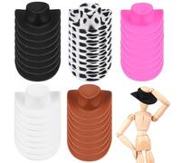 SUPVOX 40 Pezzi Mini Cappelli da Bambola in Plastica Set Decorativo Cappellini da Cowgirl Colorati per Feste e Lavoretti Creativi Accessori per Bambole Peluche e Decorazioni Fai da Te