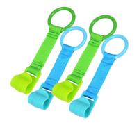 SUPVOX 4pezzi Anello da Tirare per Ragazzo Ragazza Ragazza in Plastica e Tessuto Anello da Appendere per Culla Strumento Portatile per Imparare Stare in Piedi