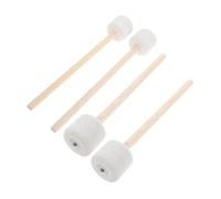 SUPVOX 4pezzi Bacchette Per Grancassa in Feltro Con Manico in Legno Naturale Per Batteria e Percussioni Adatte Bande Scolastiche e Orchestre
