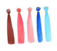 SUPVOX 5 Estensioni per in Fibra Resistente al Calore Parrucche Sintetiche Morbide Facili da Installare e Regolabili per Creazioni Artigianali e Styling Doll Hair Extensions