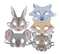 SUPVOX 5 Maschere Animali Masquerade per Maschere da Ballo Tema Giungla per Feste Halloween e Cosplay Design Accattivante Coniglio Volpe