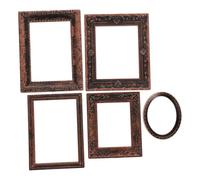 SUPVOX 5 mini cornici in plastica: mobili per case delle bambole in scala 1/12, accessori fai da te per case delle bambole, decorazioni per la casa, cornici in legno per esposizione di opere