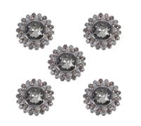 SUPVOX 5 Pezzi Bottoni in Lega di Zinco Strass Tondi 2,2 Cm per Cappotti e Maglioni Fai da Te, Bottoni da Abito da Lavoro Foro per Cucire, Accessori Artigianali per Abbigliamento