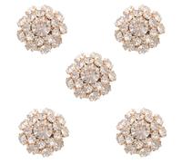 SUPVOX 5 Pezzi Copribottoni Clip in Strass Dorati a Forma di Fiore, Bottoni Staccabili per Camicie e Smoking, Decorazioni Eleganti per Abiti Formali e Feste