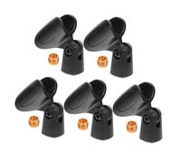 SUPVOX 5 set Pinze Microfono Resistenti Nero con Supporto per Microfoni Wireless e Dinamici Clip per Performance Concerti e Ktv