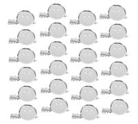 SUPVOX 50 Pezzi Basi per Spilla Fai da Te in Ferro Clip Doppia, Accessori per Realizzazione Spille da Petto, Vassoi Rotondi Ecoplatinati Bianchi per Creazioni Artigianali