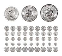 SUPVOX 50 Pezzi Bottoni da Cucito Vintage in Lega Argento Bottoni per Abiti e Camicie Fai da Te Decorativi e Resistenti per Giacche Tailleur e Progetti Artigianali