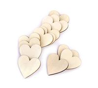 SUPVOX 50 pezzi legno cuore ritagli incompiuti pezzi di legno per matrimonio arte artigianato fai da te (colore del legno)