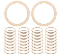 SUPVOX 50pcs Anelli di acchiappasogni in Legno di bambù Anelli Cerchi in Metallo Rotondi Anelli macramè per acchiappasogni Fai da Te mestiere 7.5 cm