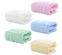 SUPVOX 5pezzi Asciugamani Ragazzo Ragazza Ragazza in Cotone Sei Strati Morbidi e Assorbenti Per Pulizia Viso e Protezione Saliva Ragazzo Multi Colori Pastello Per Uso Quotidiano