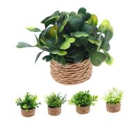 SUPVOX 5pezzi Miniature Bonsai Plants Dollhouse Mini Garden Decor Artificial Vase Flowers for Miniature Scenes No Watering Needed
