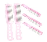 SUPVOX 5pezzi Pettine Codino in Plastica Rosa Pettine Per Parrucche Spilli in Metallo e Denti Per Styling Manutenzione Parrucche