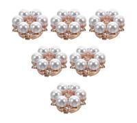 SUPVOX 6 Copribottoni Gioiello da Camicia Uomo Fiore con Cristalli e Perle Bottoni Decorativi in Lega Clip Copribottoni Vintage per Polsini Accessori Eleganti per Occasioni Formali e