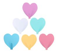 SUPVOX 6 Ganci da Parete a Forma di Cuore in Ferro, Ganci Adesivi Autoadesivi Multicolore, Set 6 Pezzi per Organizzazione Casa Camera Cucina Bagno