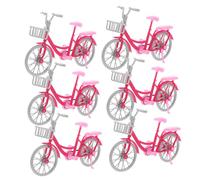 SUPVOX 6 Miniature Doll Bicycle Realistic Two-wheel Model With Functional Parts Cute Bike Toys For Pretend Play And Dollhouse Decor