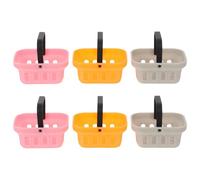 SUPVOX 6 Pezzi Mini Cesti per Bambole in Pla per Giochi Didattici Mini Carrelli da Supermercato Colorati Arancione Rosa Grigio per Conservazione Miniature Pane e Frutta