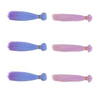 SUPVOX 6 Pezzi Parrucche Sintetiche per Bambole Fibra ad Alta Temperatura Extension Chioma Lisci Sfumati 100X15 CM Accessori Artigianali per Styling e Progetti Fai da Te