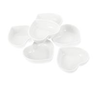 SUPVOX 6 Pezzi Piatti per Salse in Ceramica Bianco a Forma di Cuore, Piatti di Condimento per Salsa di Soia, Porta Salse per Casa, Cucina, Picnic e Barbecue Riutilizzabile