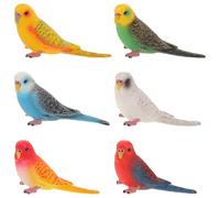 SUPVOX 6 Pezzi Statuette di Volatili Realistici in Plastica Pappagallo Artificiale Giocattolo Educativo per Ragazzo Ragazza Decorazione per Casa e Ufficio