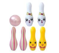 SUPVOX 7 pezzi di mini bowling gonfiabile con coniglietto, palla da bowling e birilli, bomboniere per feste di carnevale, giocattoli sportivi, regalo di compleanno per bambini