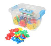SUPVOX 70 Pezzi Blocchi da Costruzione Modulari per Pezzi a Forma di Fiore Colorati in Contenitore Sicuro Gioco Educativo per Socializzazione e creatività