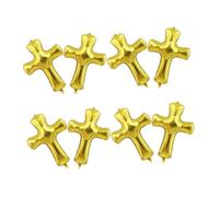 SUPVOX 8 Palloncini in Lamina a Forma di Croce per Battesimo Ragazzo Ragazza, Decorazioni Palloncini per Feste e Compleanni, Set da 8 Pezzi Dorati per Eventi e Party