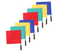 SUPVOX 8 Pezzi Bandiere per arbitri con manico ergonomico in acciaio inossidabile, bandiere segnali rosse, gialle, verdi e blu per calcio, gare e arbitraggio sportivo, leggere e