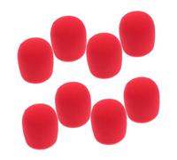 SUPVOX 8 Pezzi Copertura Antivento Microfono in Schiuma Rosso per Microfoni Portatili Protezione da Vento e Spruzzi per Registrazioni Casalinghe e Ktv