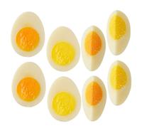 SUPVOX 8 Pezzi finto per la cucina oggetti di scena per le uova bollito oggetti di scena per uova artificiali Modelli cibo finto per la fotografia uova di scena per alimenti Prop pvc