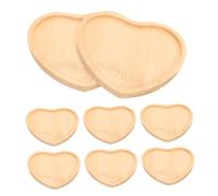 SUPVOX 8 Pezzi Sottobicchieri in Legno Forma di Cuore Vassoi Porta Piante Resistenti e Leggeri per Interni ed Esterni Tappetini per Sottovasi Naturali ed Eleganti Accessori Versatili per