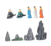 SUPVOX 9 pezzi Miniature Bonsai Statuine Anziani Seduti Decorazione Musicale con Poeti e Musicisti Antichi per Paesaggio Micro Zen e