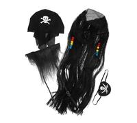 SUPVOX Accessori Pirata Per Cosplay Halloween e Feste Tema Include Da Pirata Baffi Finti e Benda Sull Occhio Materiale Morbido e Confortevole