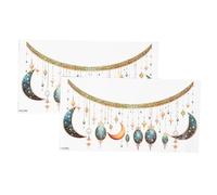 SUPVOX Adesivi Murali Ramadan in Pvc 2 Pezzi a Forma di Stella e Mezzaluna per Decorazioni Eid Mubarak, Decorazioni Festa Islamiche per Casa e Eventi Mediorientali