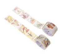 SUPVOX Adesivi Washi Tapes Retrò a Tema Francobolli Nastro Adesivo Decorativo 25Mm X 5M Set da 2 Pezzi per Diario Quaderni e Lavoretti Creativi per e Adulti