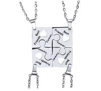SUPVOX Amicizia Collana Choker Argento in Acciaio Inossidabile 4 Pezzi | Design a Collare Chic, per Cerimonia e Maglioni, Stile Sobrio, Set Coordinato per Quattro Amiche