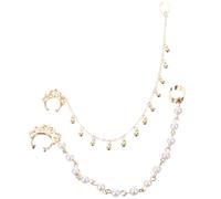 SUPVOX Anelli al Naso Finti Punk con Catena e Nappe Orecchini a Goccia in Stile Art Deco Set da 2 Pezzi Leggero e Confortevole per Donna Accessori Moda per Feste e Uso Quotidiano