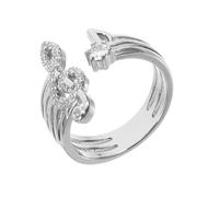 SUPVOX Anello Aperto Donna Nota Musicale con Pietre Decorative Anello in Lega Resistente Gioiello Regolabile per Regalo Romantico e Fidanzamento Design Lucido e Comodo da Indossare