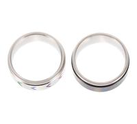 SUPVOX Anello Arcobaleno in Acciaio Resistente 2 Pezzi Anelli Lesbici Bandiera Lgbt Girevoli Accessori Gioielli per Donna Uomo Feste e Celebrazioni Orgoglio